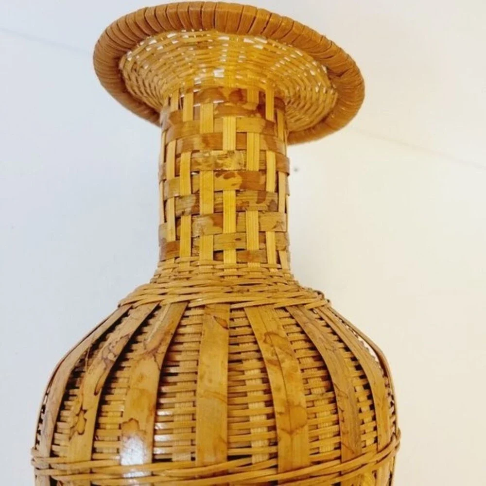 Handmade Bottle Neck Wicker Basket